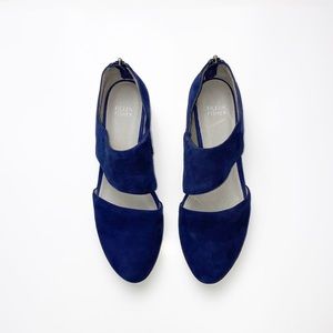 Eileen Fisher Cutout Blue Suede Shoes Sz 8